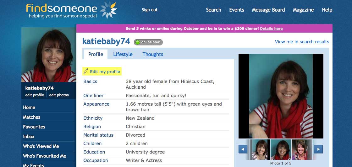 internet dating profile